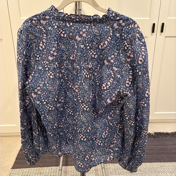 J. Crew Blue, Pink and White Liberty of London fabric blouse - Picture 2 of 3